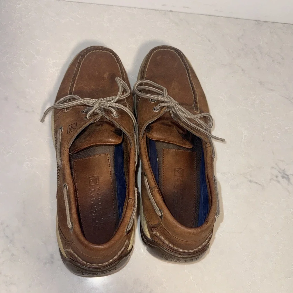 Sperry Top-Sider Intrepid 2eye Tan Leather Boat Shoes 0276308 Size 10.5
